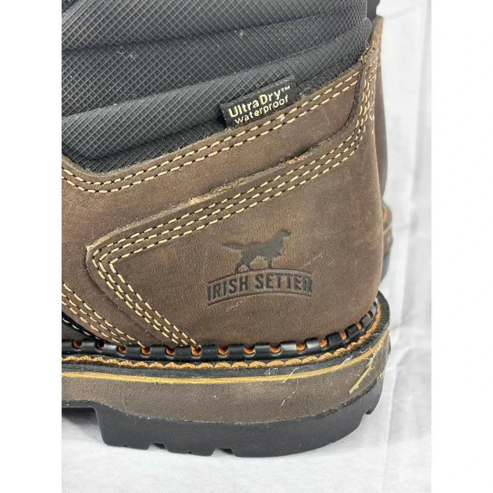 Red Wing Irish Setter 83848 Work Boots Mens Brown Waterproof Safety Toe 8.5 D